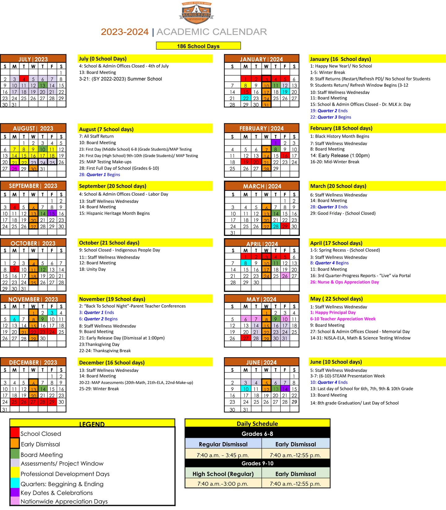 AECP School Calendar - 2023-2024